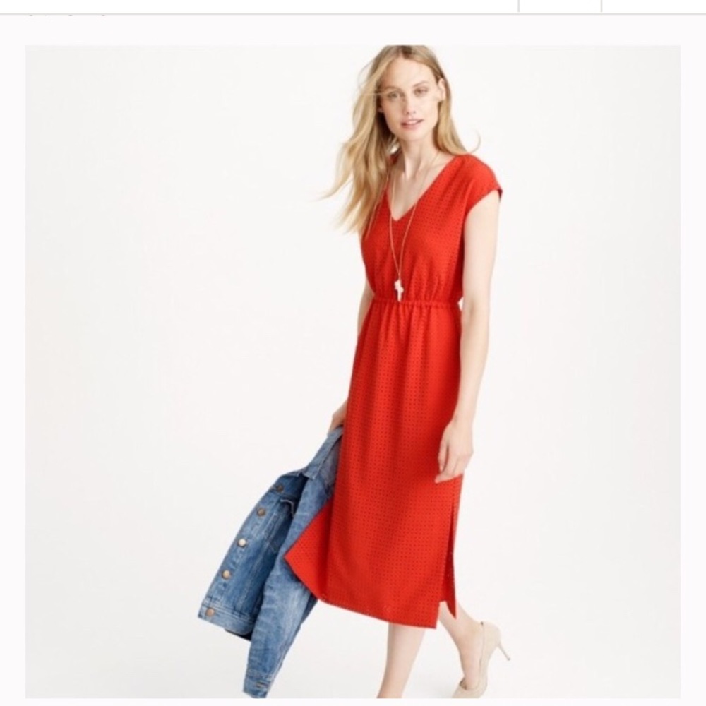 J.Crew BLACK laser cut midi dress